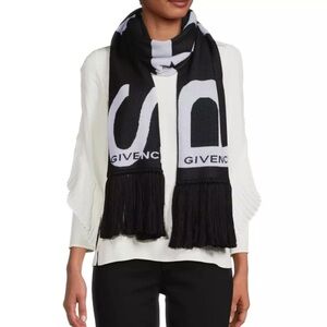 GIVENCHY Logo Fringe Scarf